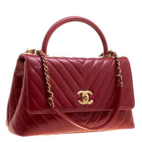 red chanel top handle bag|luxury top handle bags.